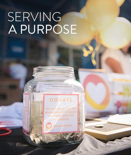with purpose donation jar