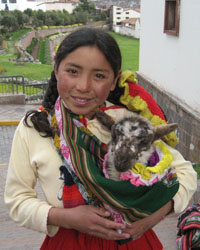 Mary Ngo "Quechuan Woman with Her Baby Alpaca"