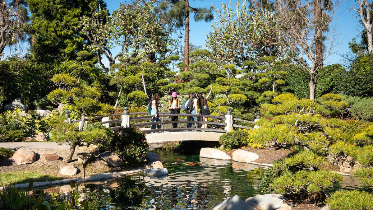 Students at the Japanese Garden