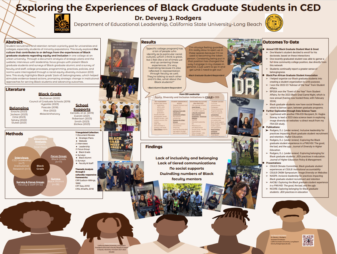 Presentation Poster of Exploring the Black Graduate Student Experience in CED 