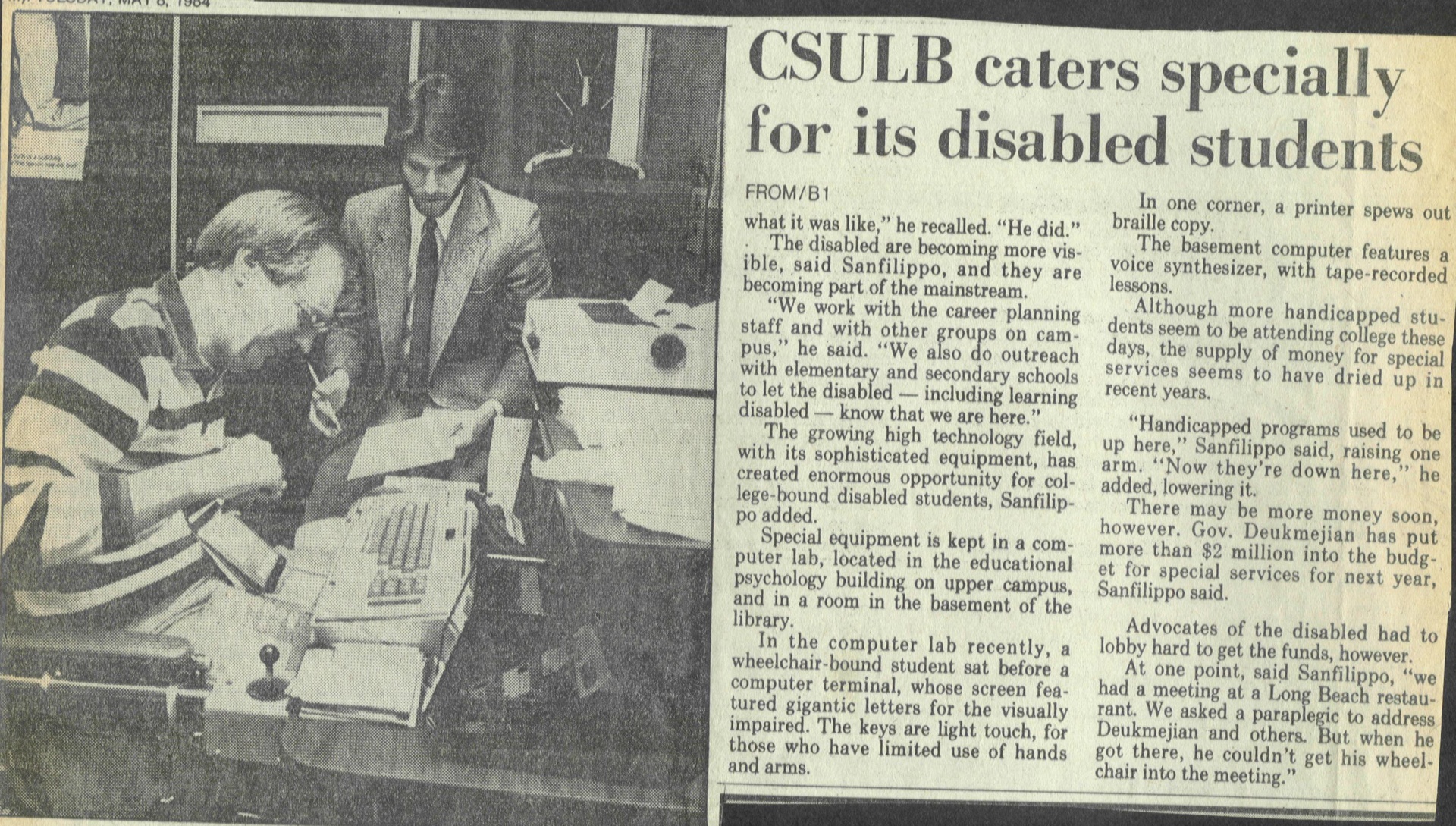 CSULB Disabled services post in the newspaper