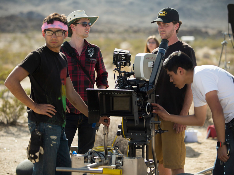CSULB Film students filming on set.