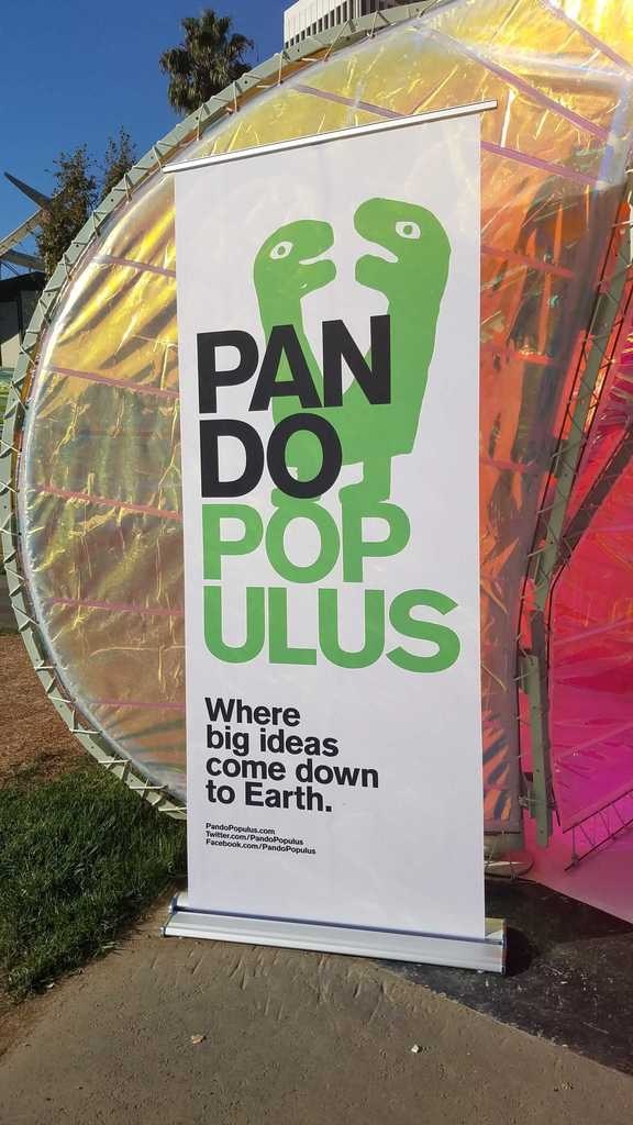Launch event banner Pando Populus Where big ideas come down 