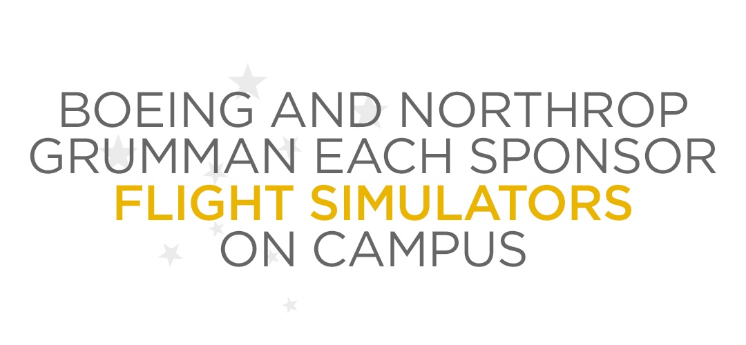Boeing and Northrop Grumman each sponsor a flight simulator 