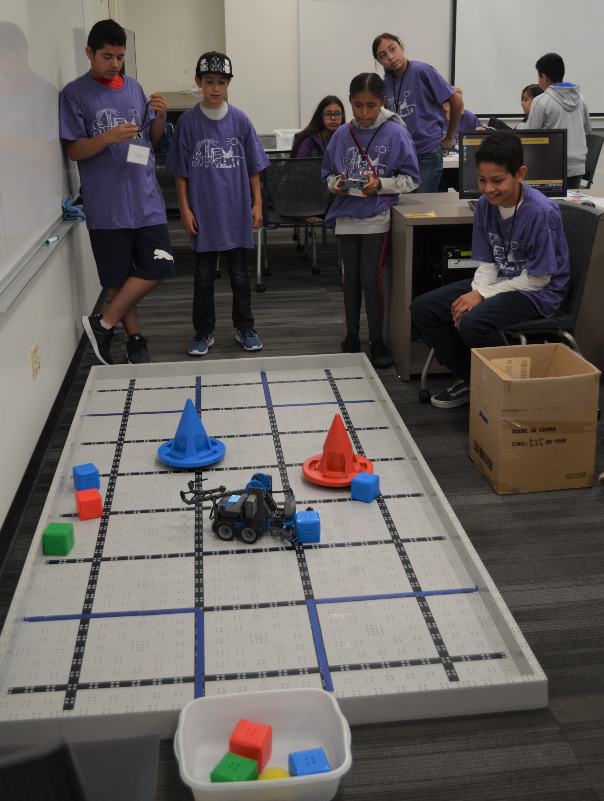 Campers compete with their robots