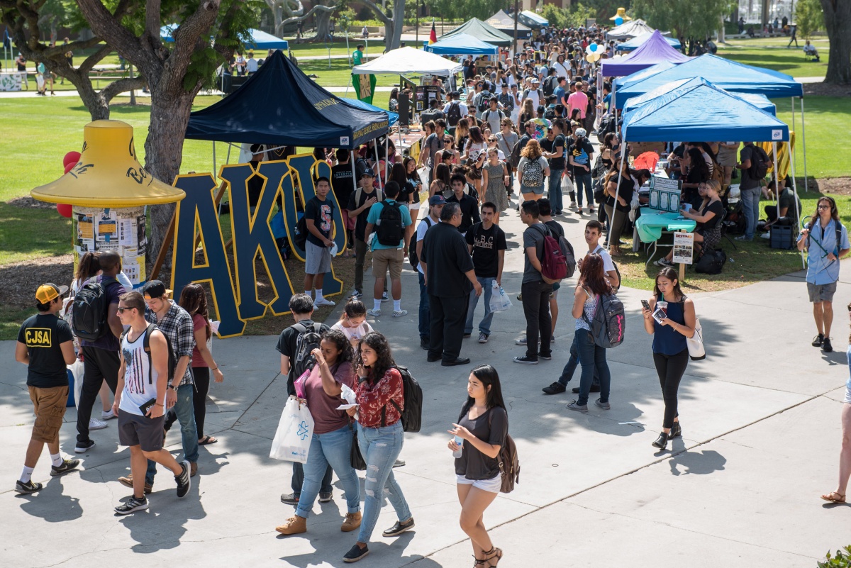  Greek clubs lined the walkway during Week of Welcome 