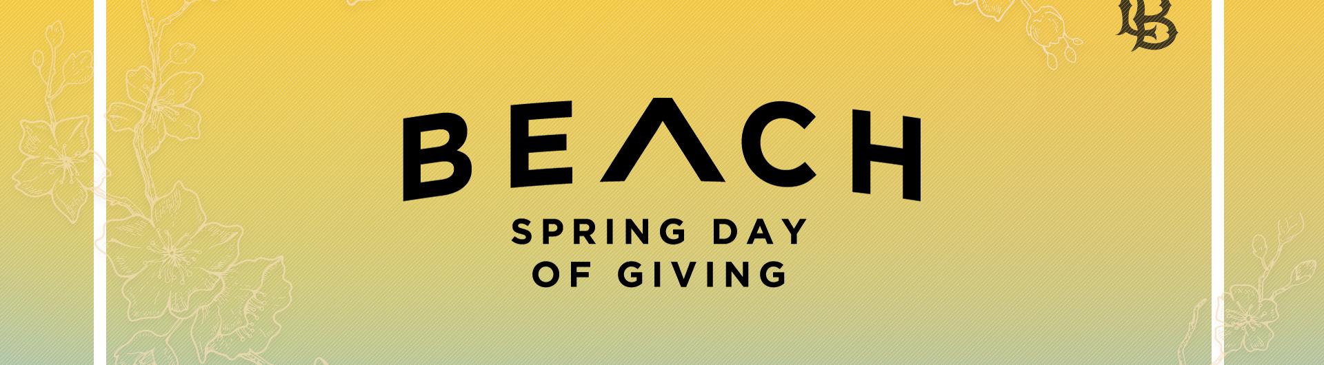 Beach Spring Day of Giving graphic