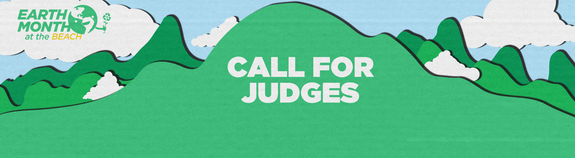 banner with text reading call for judges