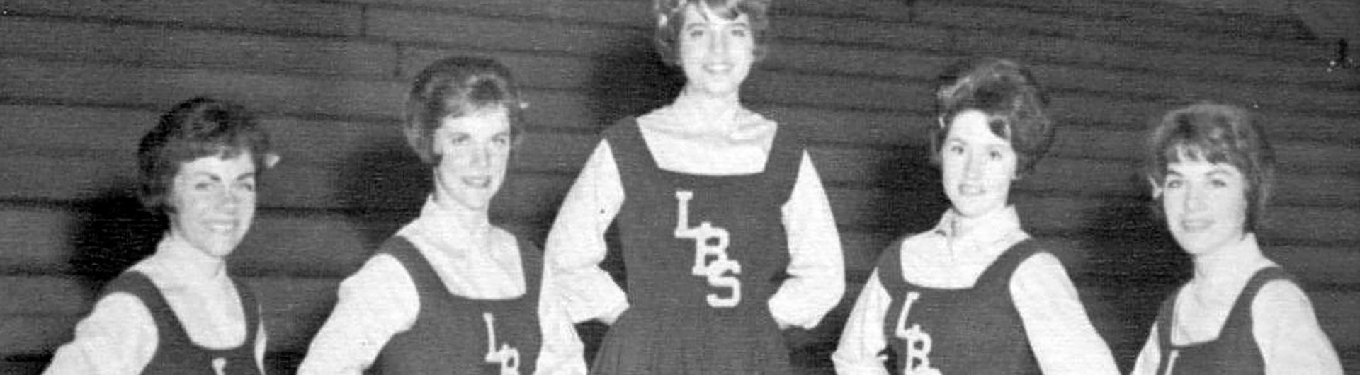 1960's campus image, school cheerleaders