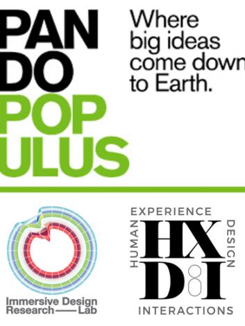 PandoPopulus, Immersive Design Research Lab, HXDI logos