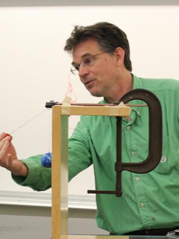 Galen Pickett with physics demonstration