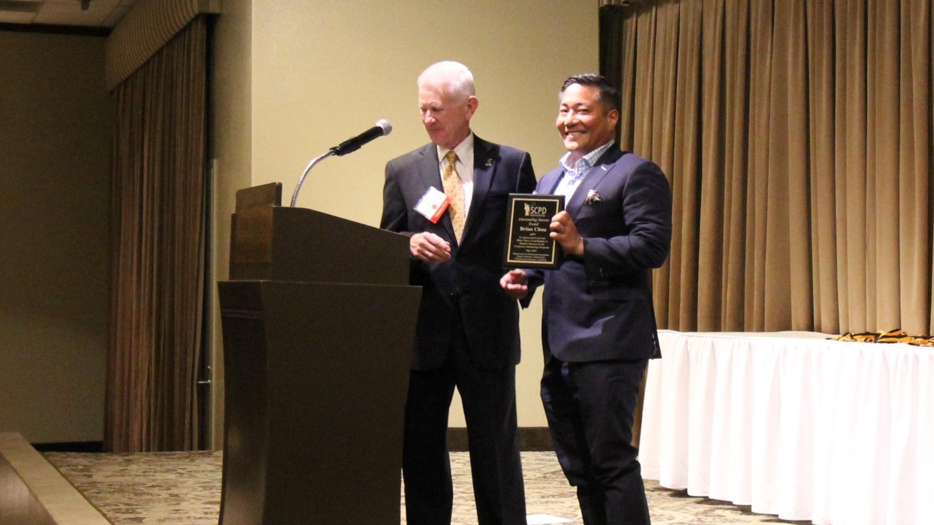 Mentor of the Year (Pictured Left to Right: Howard Fletcher, Brian Chou)