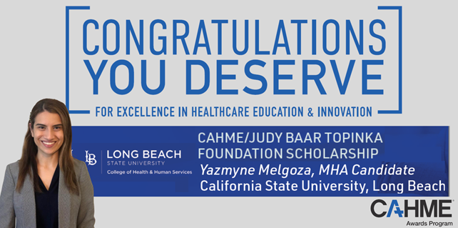 Yazmyne Melgoza Health Care Administration Scholarship winner
