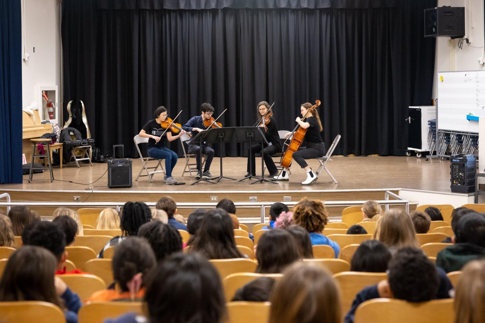 The Argus Quartet perform for Kettering Elementary
