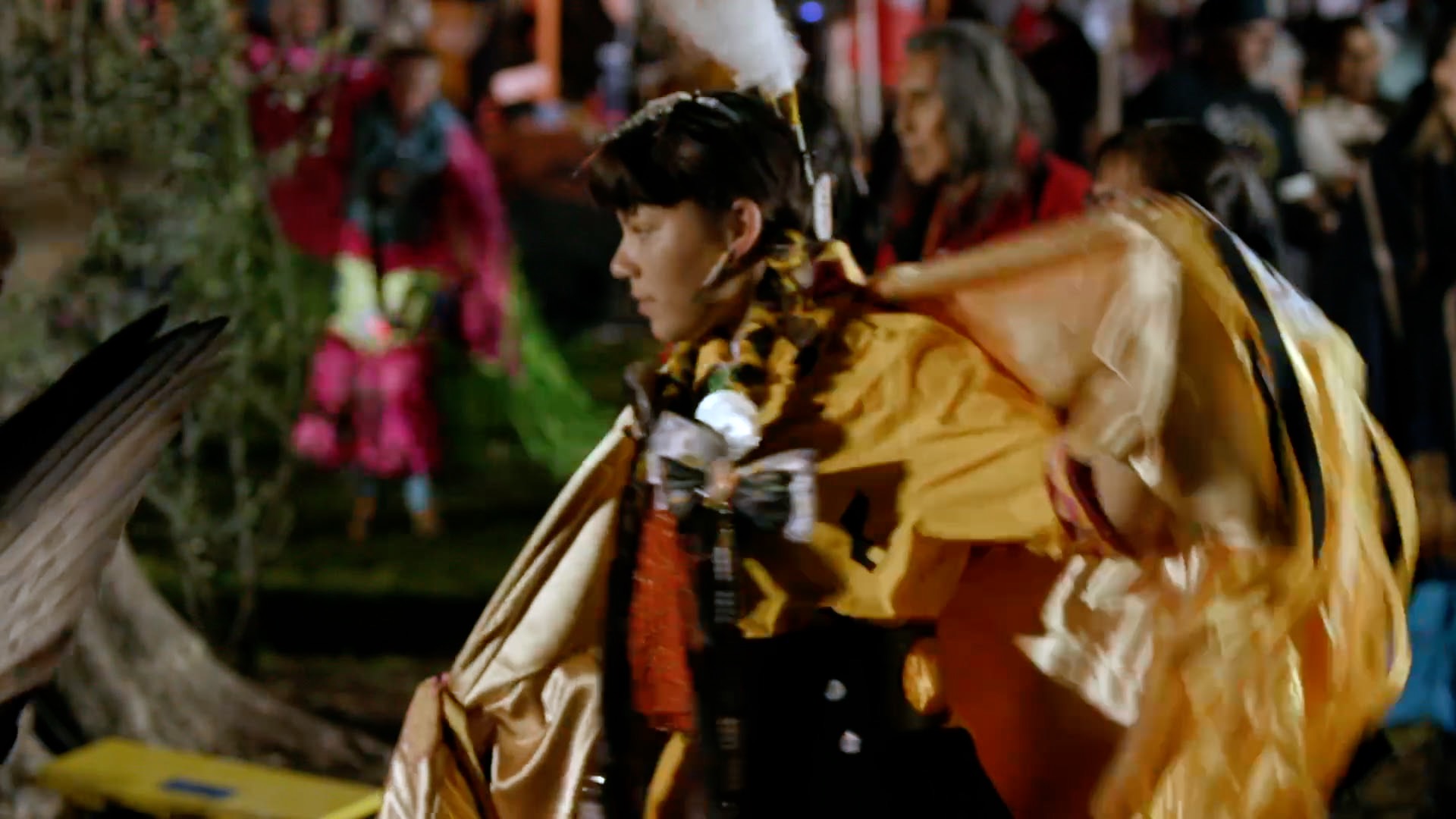 Dancer performing at the Pow Wow