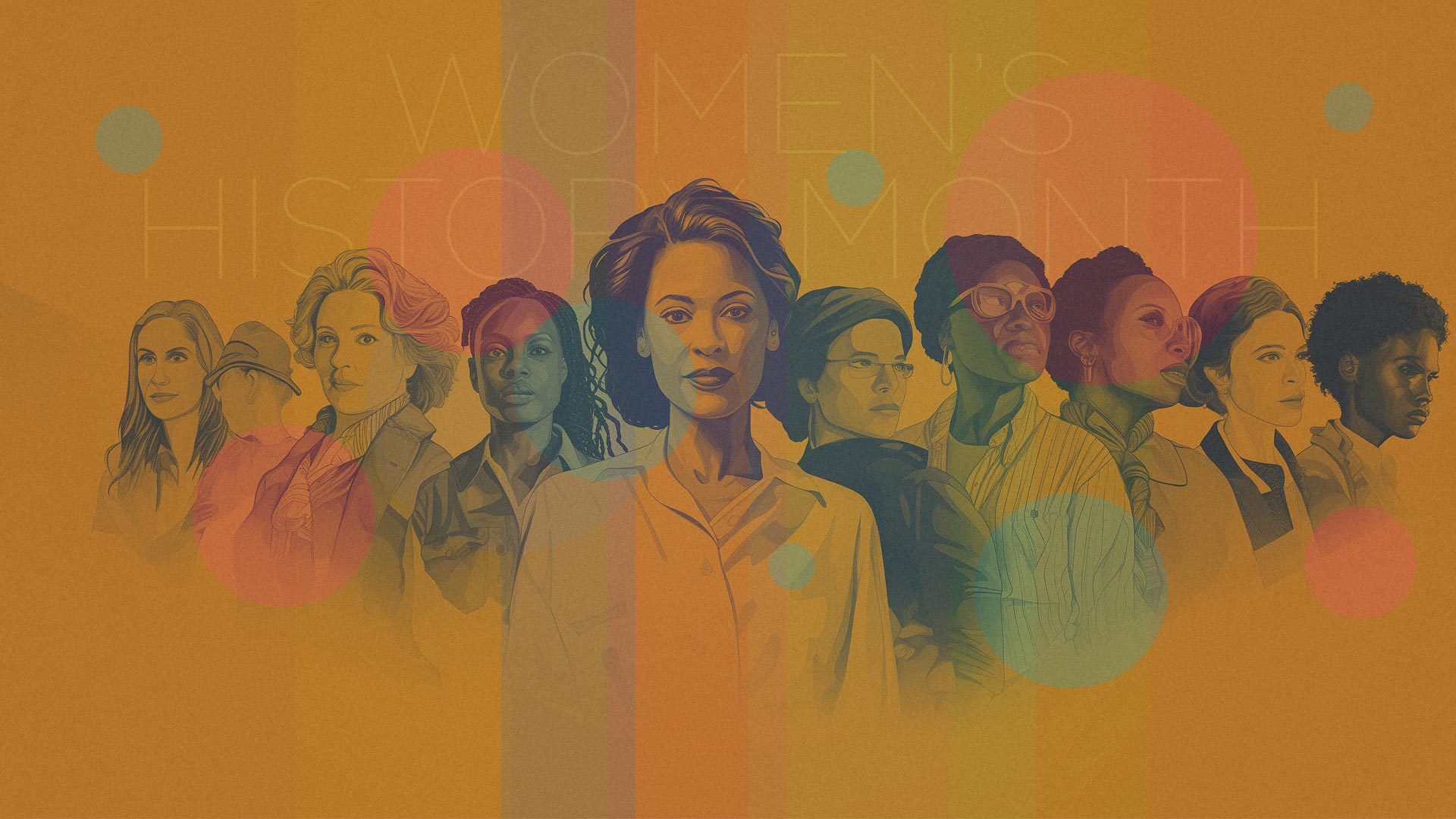 Graphic of women in celebration of Women's History Month