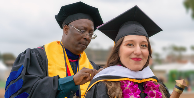 Faculty hangs stoll on student.