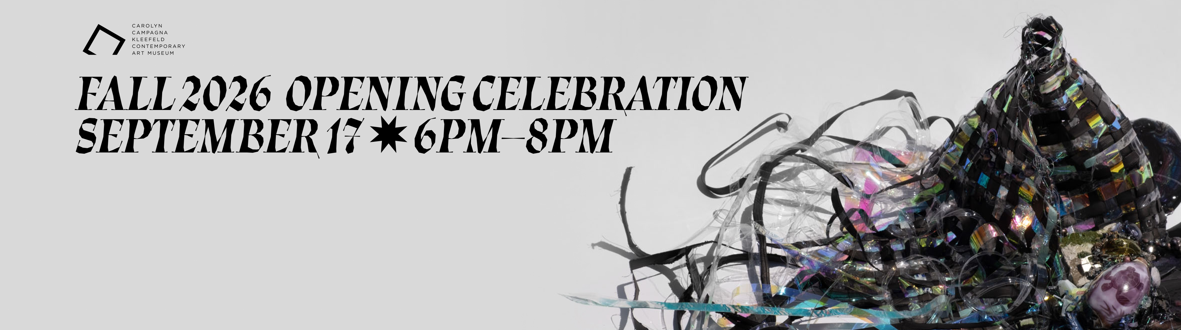 Decorative banner for opening celebration at the museum