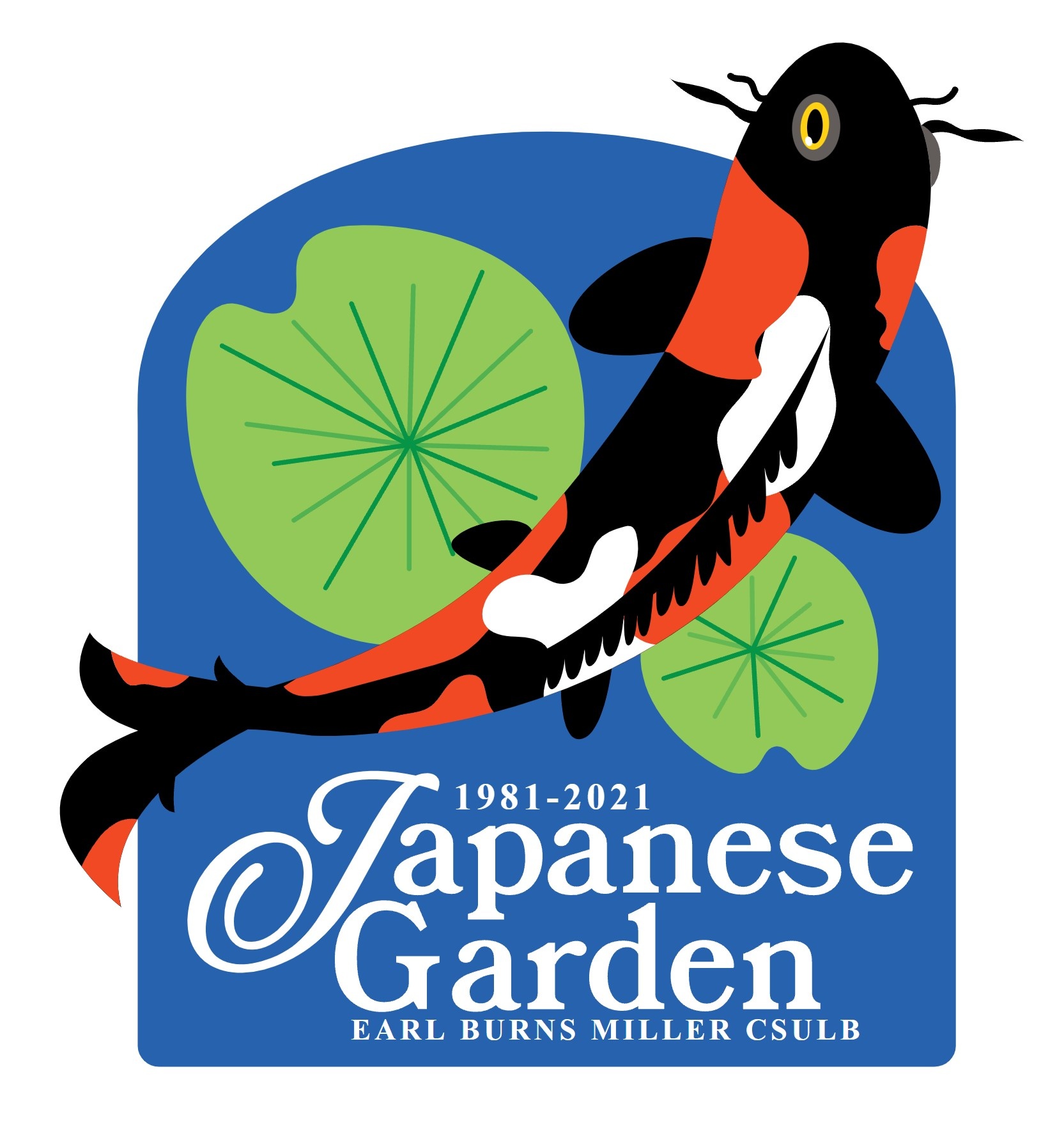 Earl Burns Miller Japanese Garden, C S U L B 70th Anniversary logo