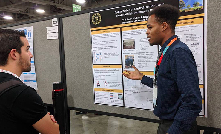 Dejuante Walker presenting his award-winning poster.