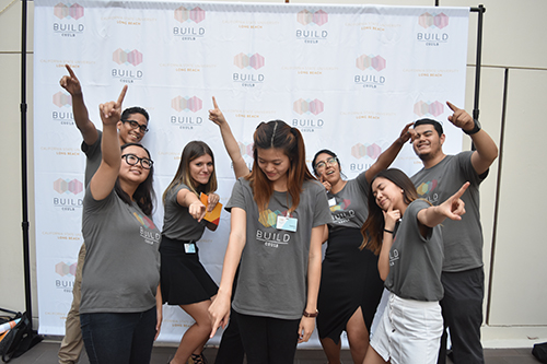 CSULB BUILD Scholars get silly at the "red carpet" photo are
