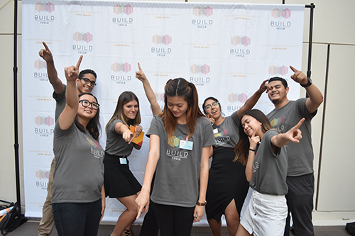 09-symposium5.jpg CSULB BUILD Scholars get silly at the "red carpet" photo are