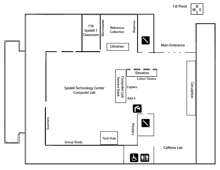 Map of the 1st floor as described below