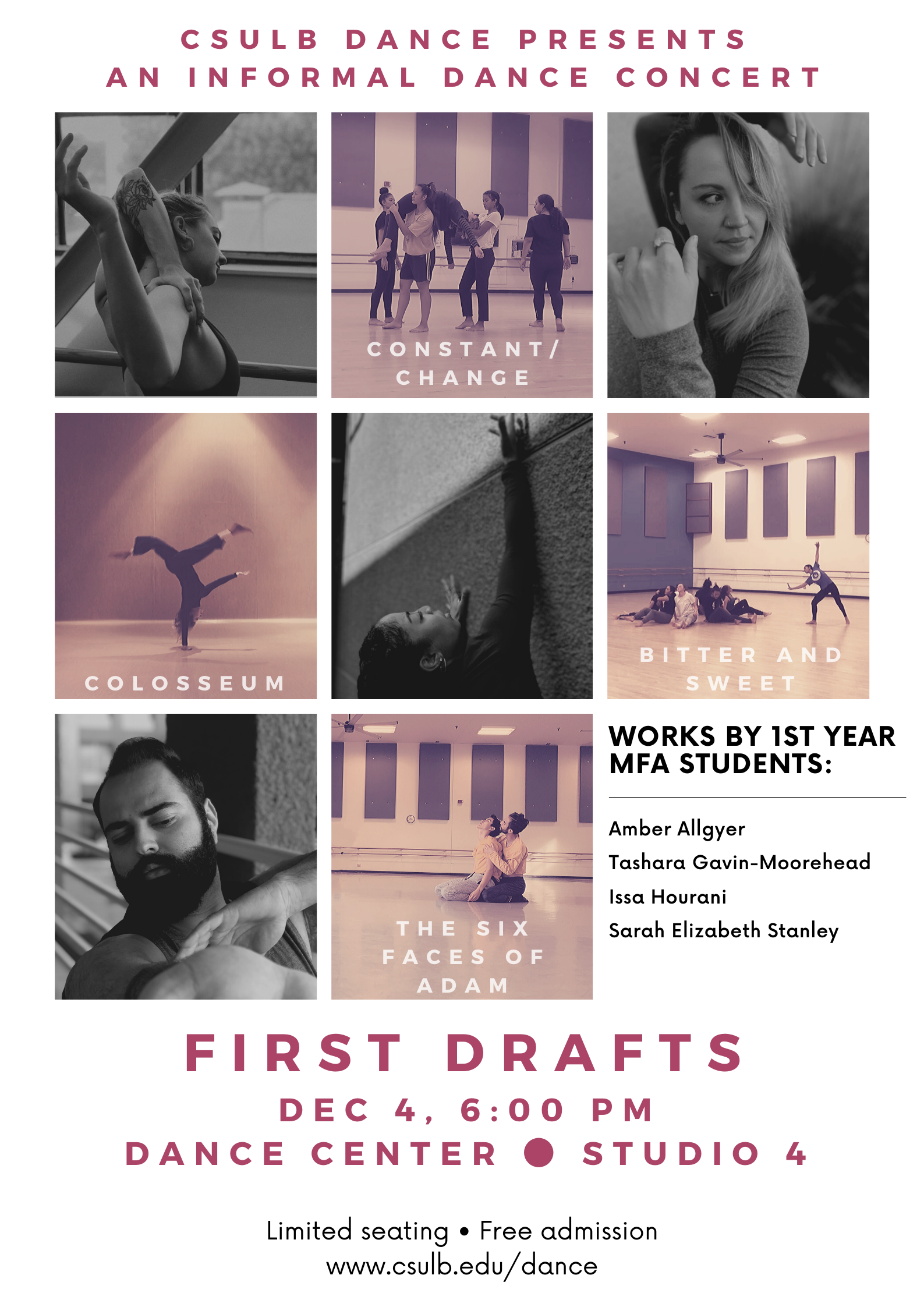 2019_mfa_studio_first_drafts.png First Drafts Dec 4 at 6pm at the Dance Center Studio 4