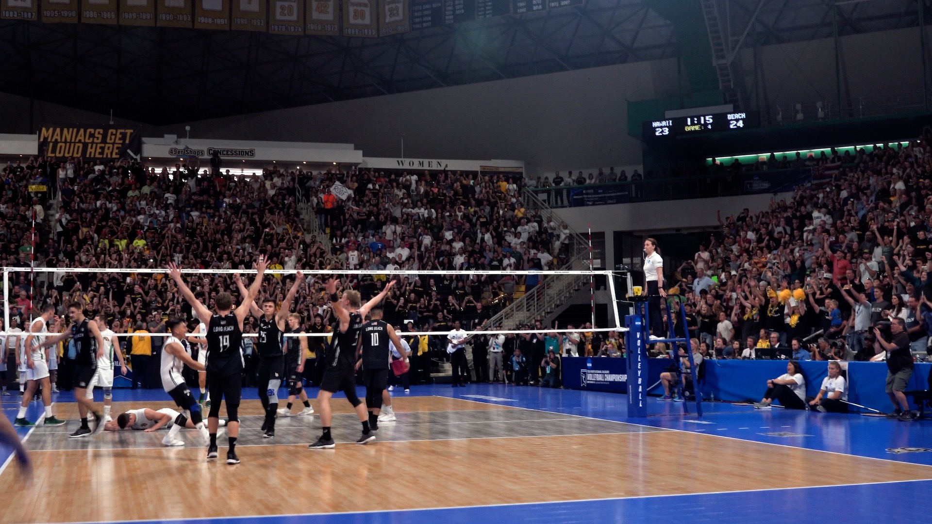 Volleyball team wins the National Championship.