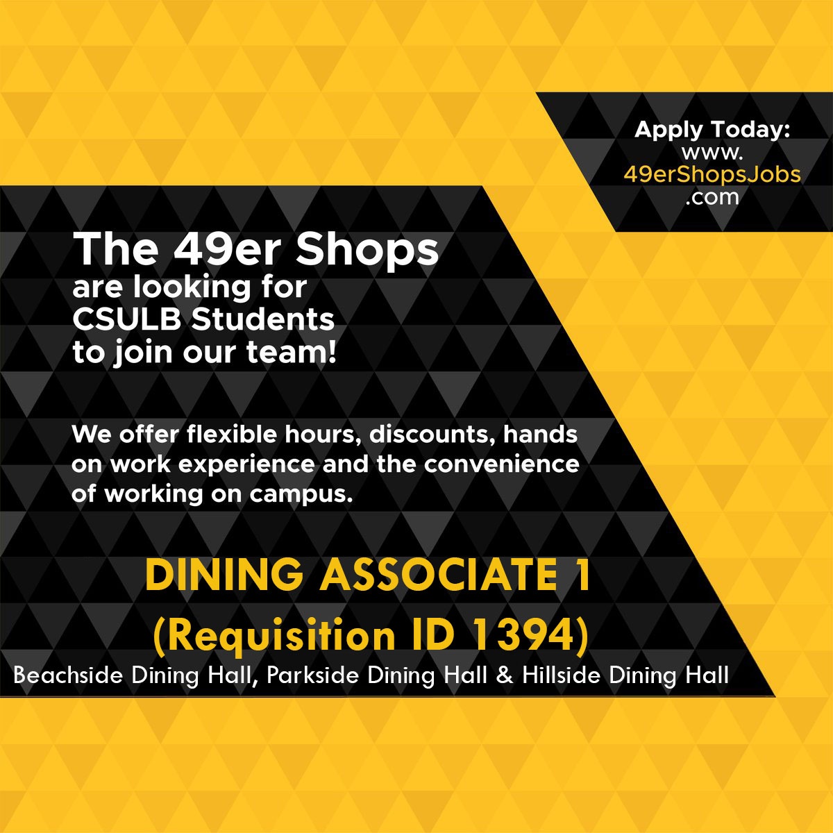 49er Shops Dining Job flyer