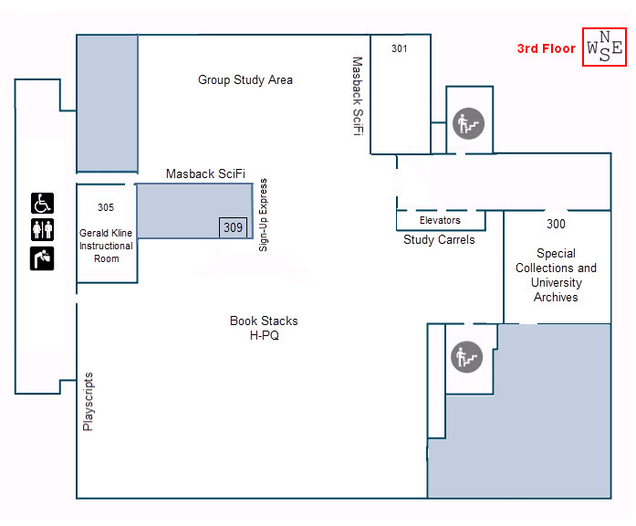 map of third floor described in text below