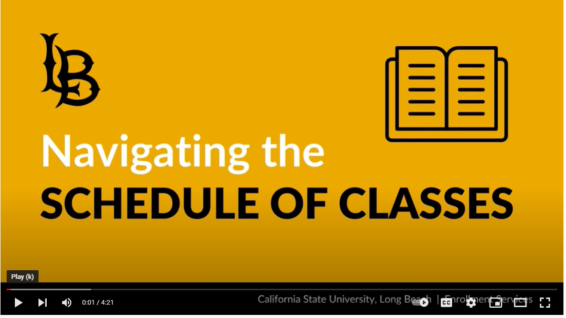 Navigating the Schedule of Classes Video