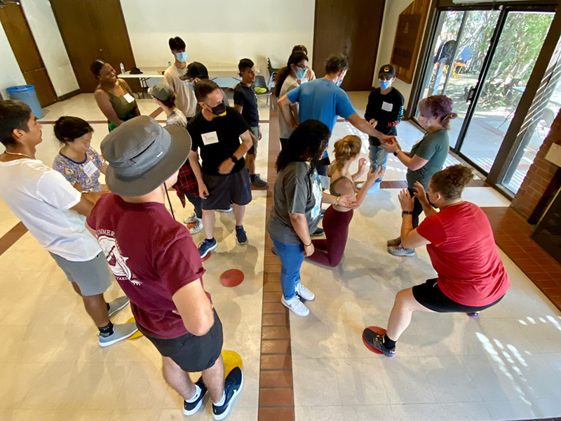 Executing the group juggling activity