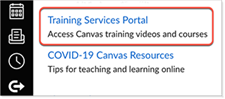 Training Service Portal Link Localization
