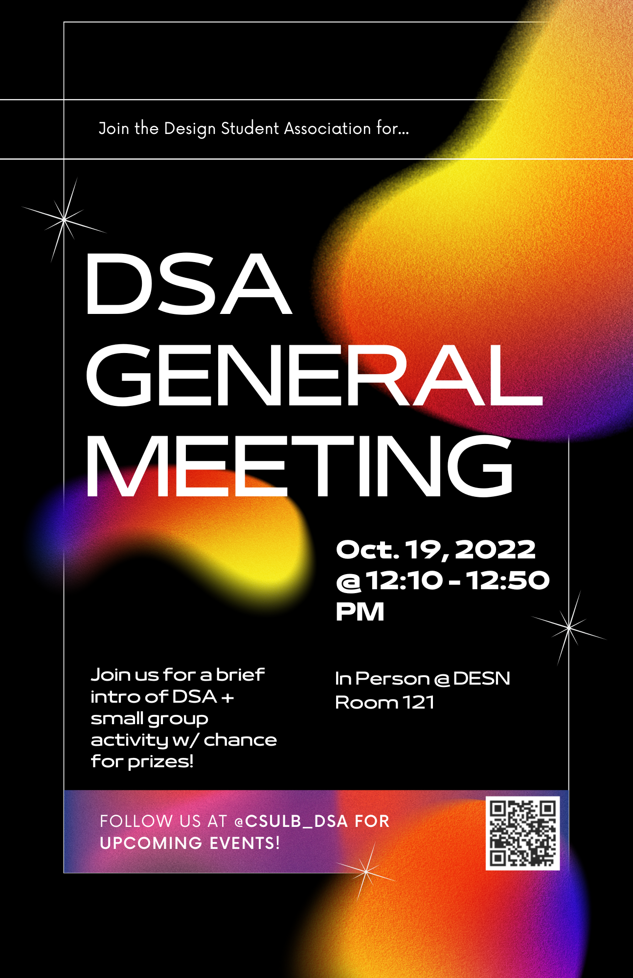 DSA GENERAL MEETING Oct. 19, 2022 12:10 -12:50 PM