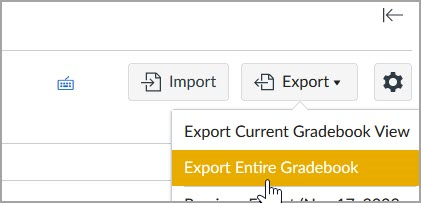 export entire gradebook being chosen by cursor