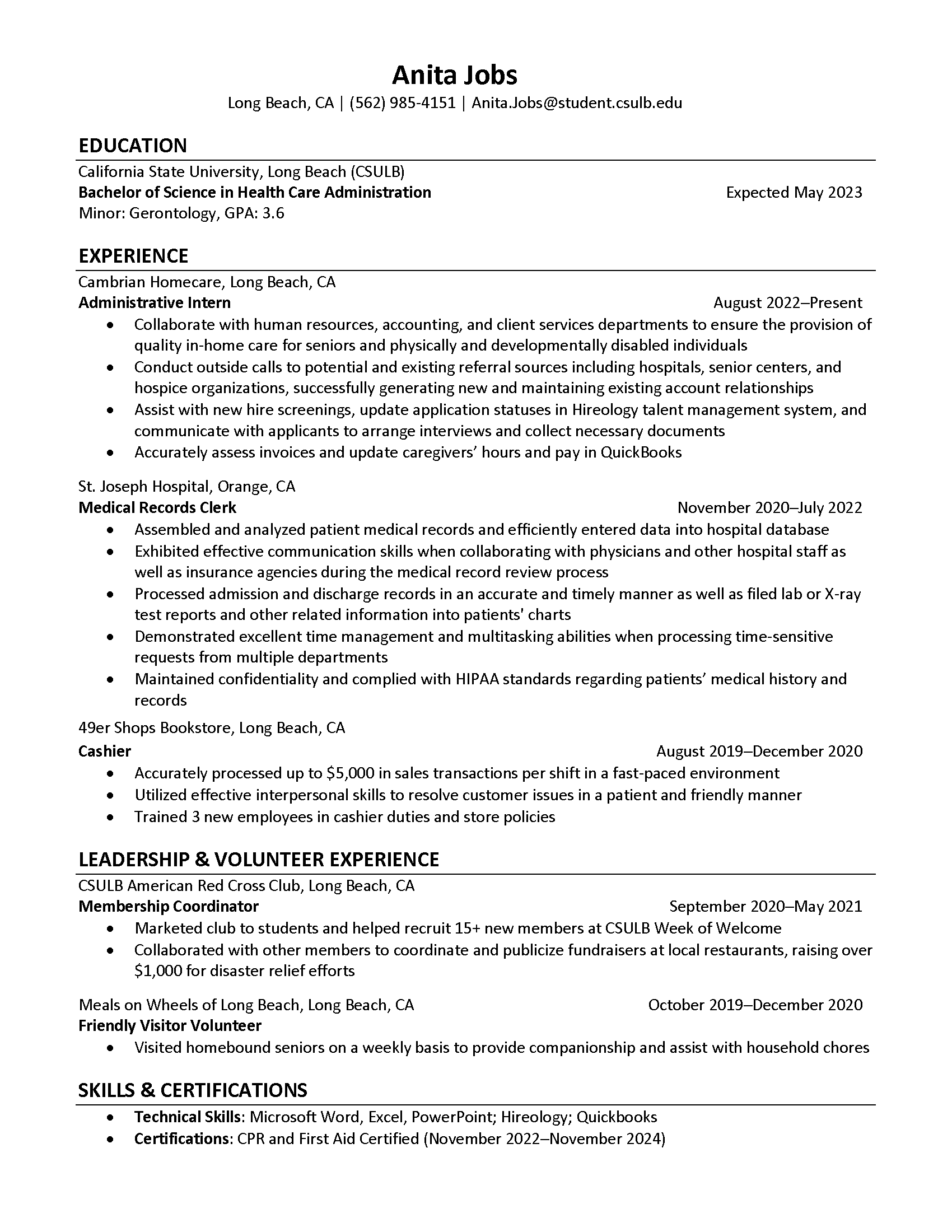 Resume Sample