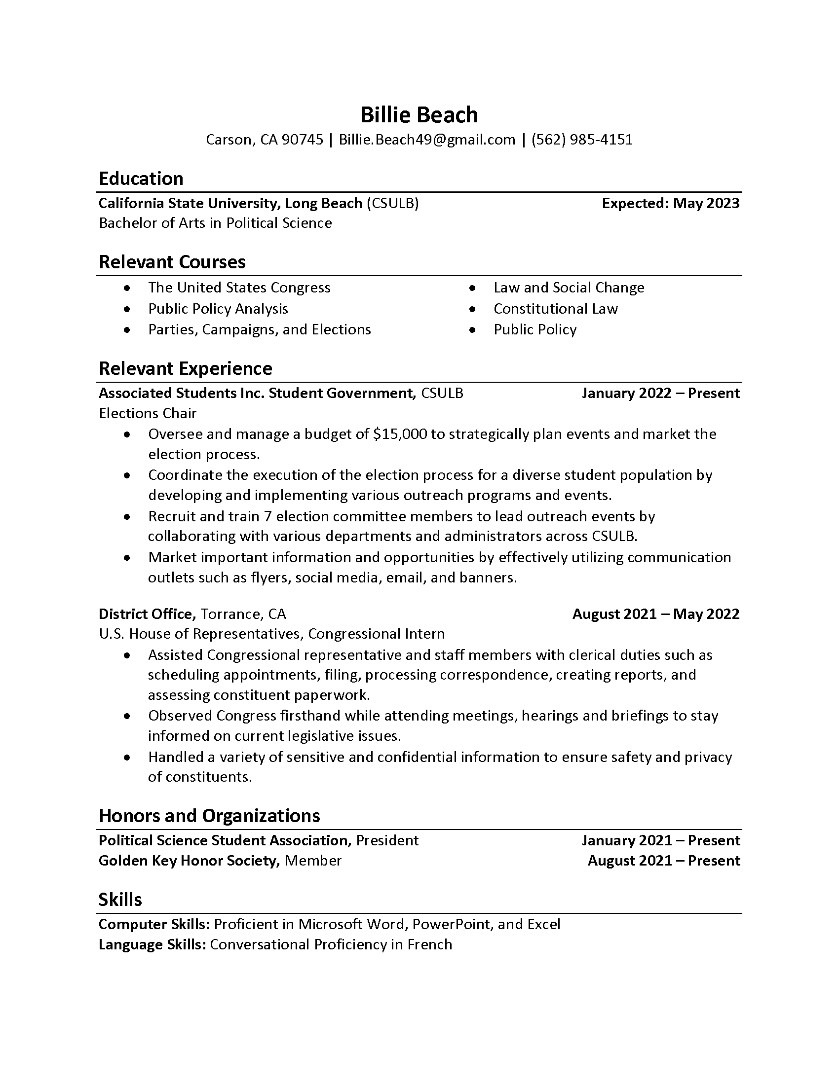 Resume Sample