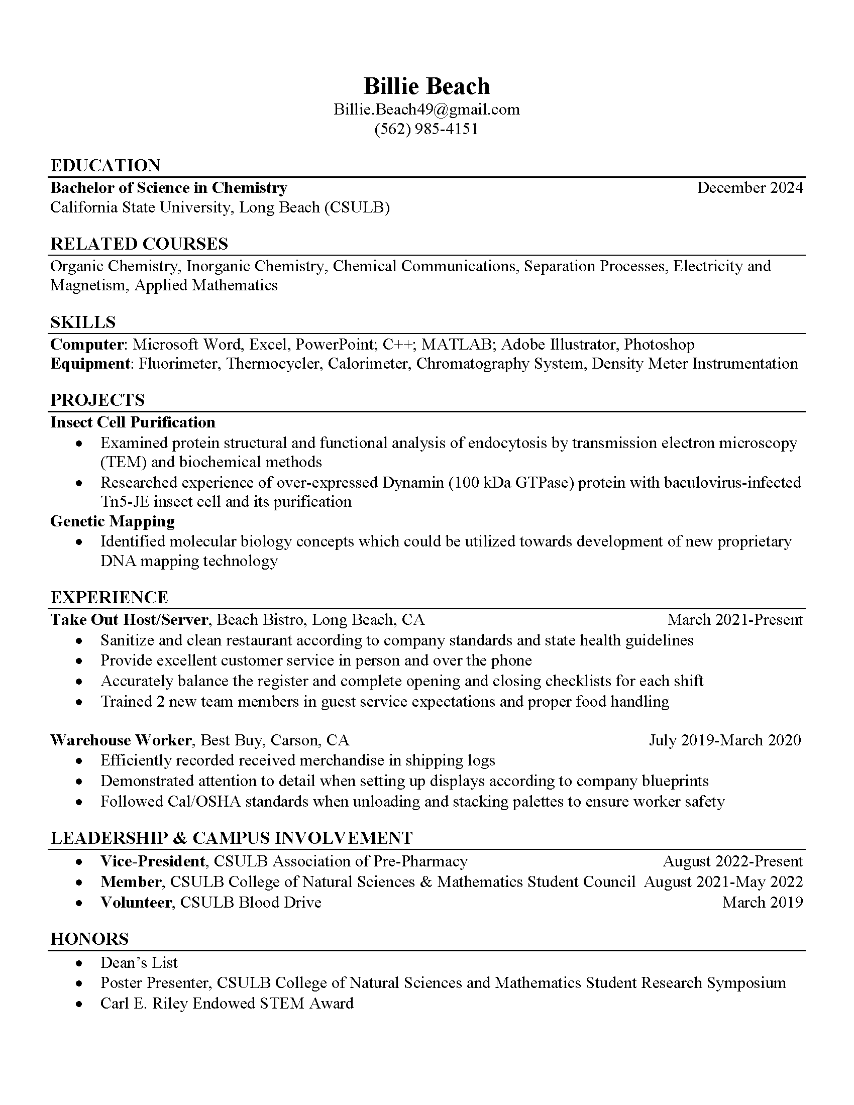 Resume Sample