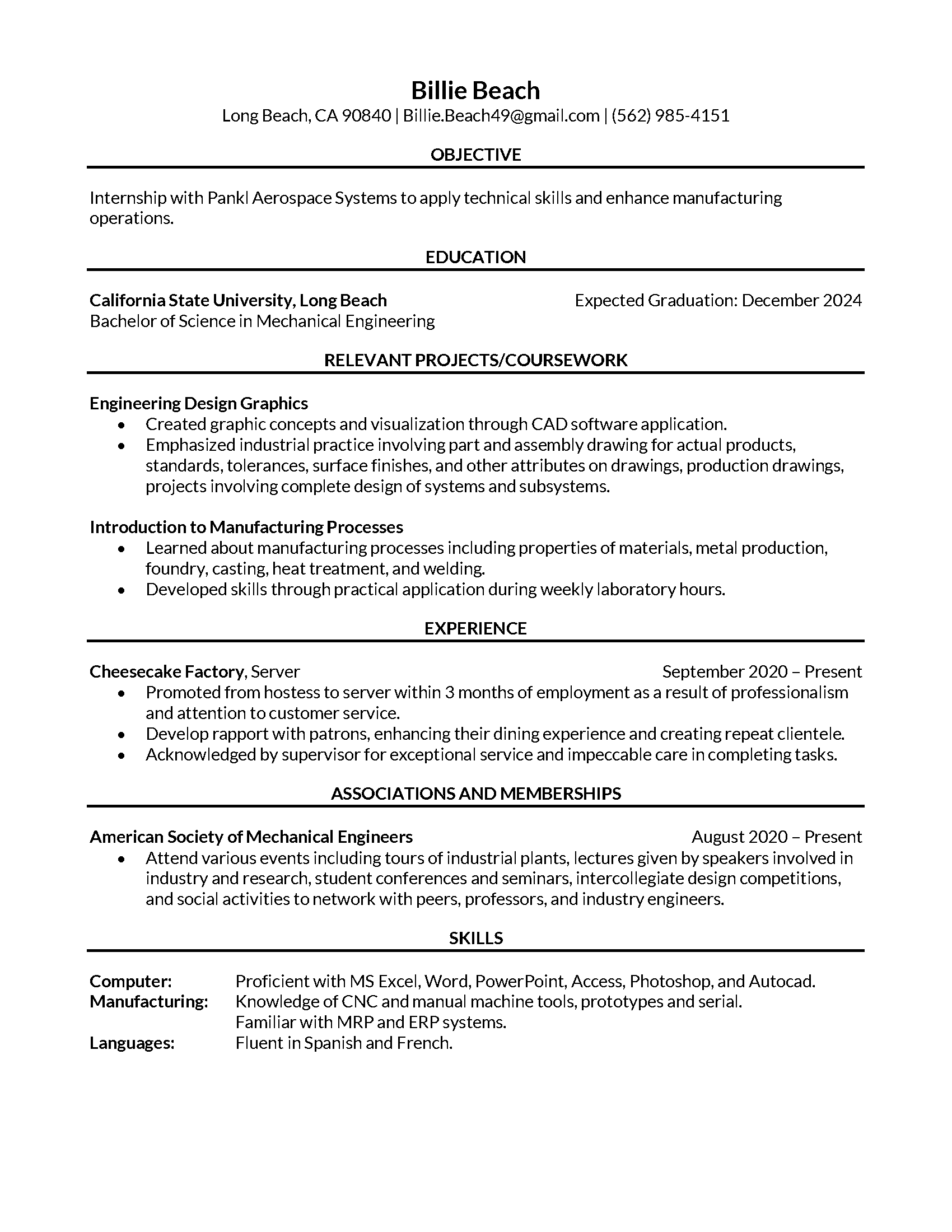 Resume Sample