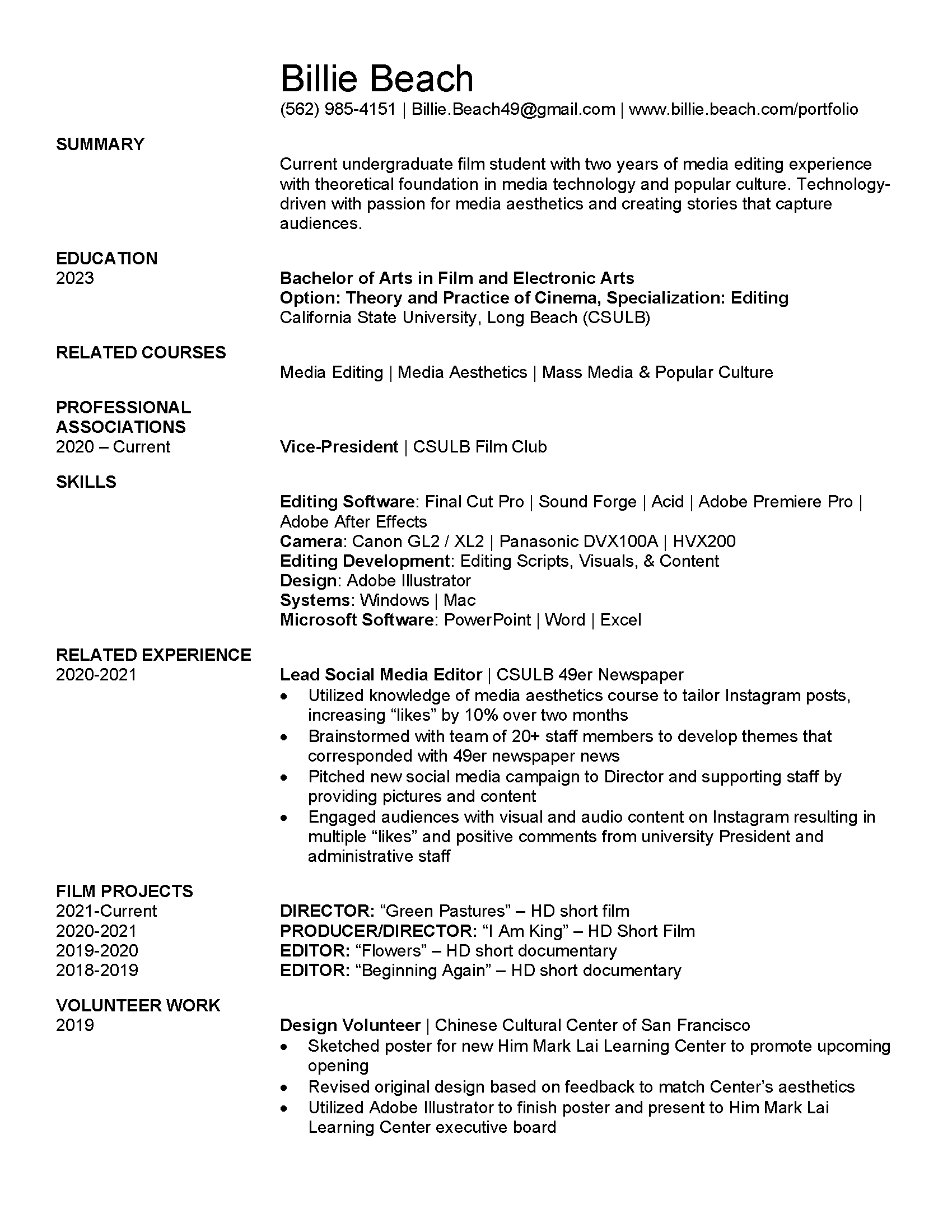 Resume Sample