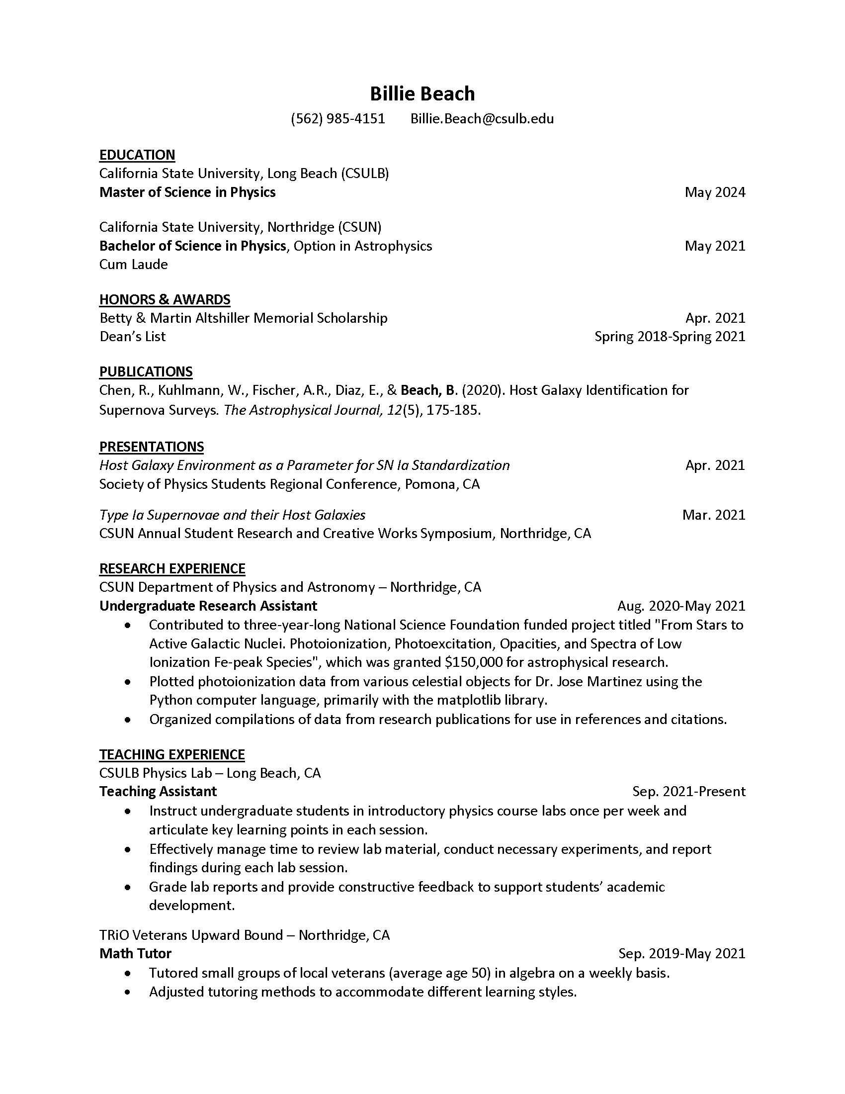 Resume Sample