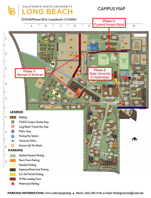 Map of MSX Campus Road Repairs - Phasing map