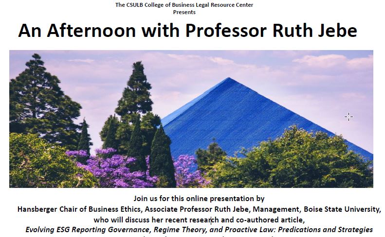 Afternoon with Professor Ruth Jebe LRC COB 2023