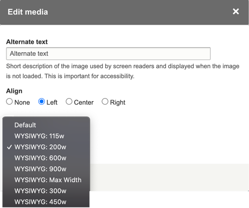 Edit media: image sizes