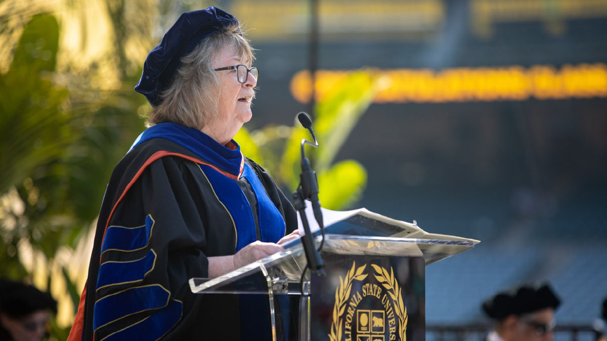 Jane Close Conoley speaking at commencement