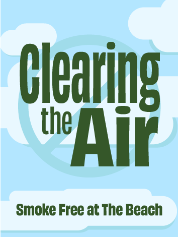 Blue poster announcing SHS event 'Clearing the Air'