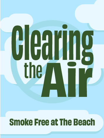 Clearing the Air - SHS Event Blue poster announcing SHS event 'Clearing the Air'