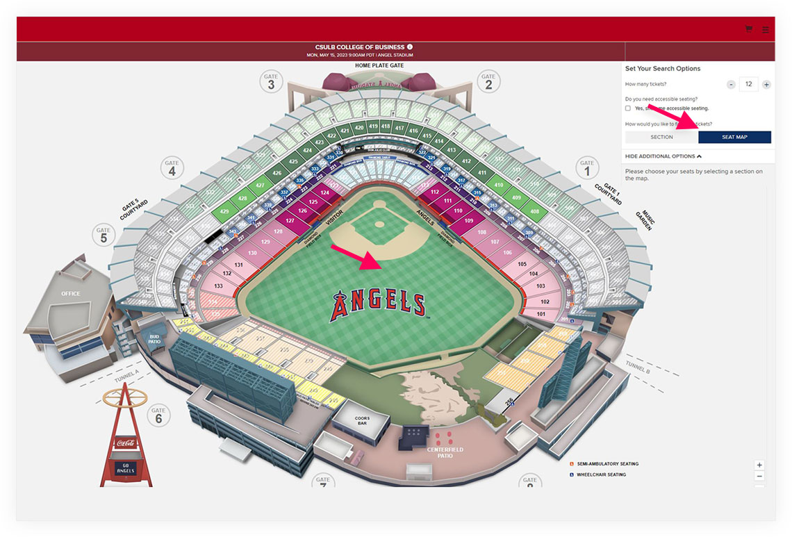 Stadium seating map