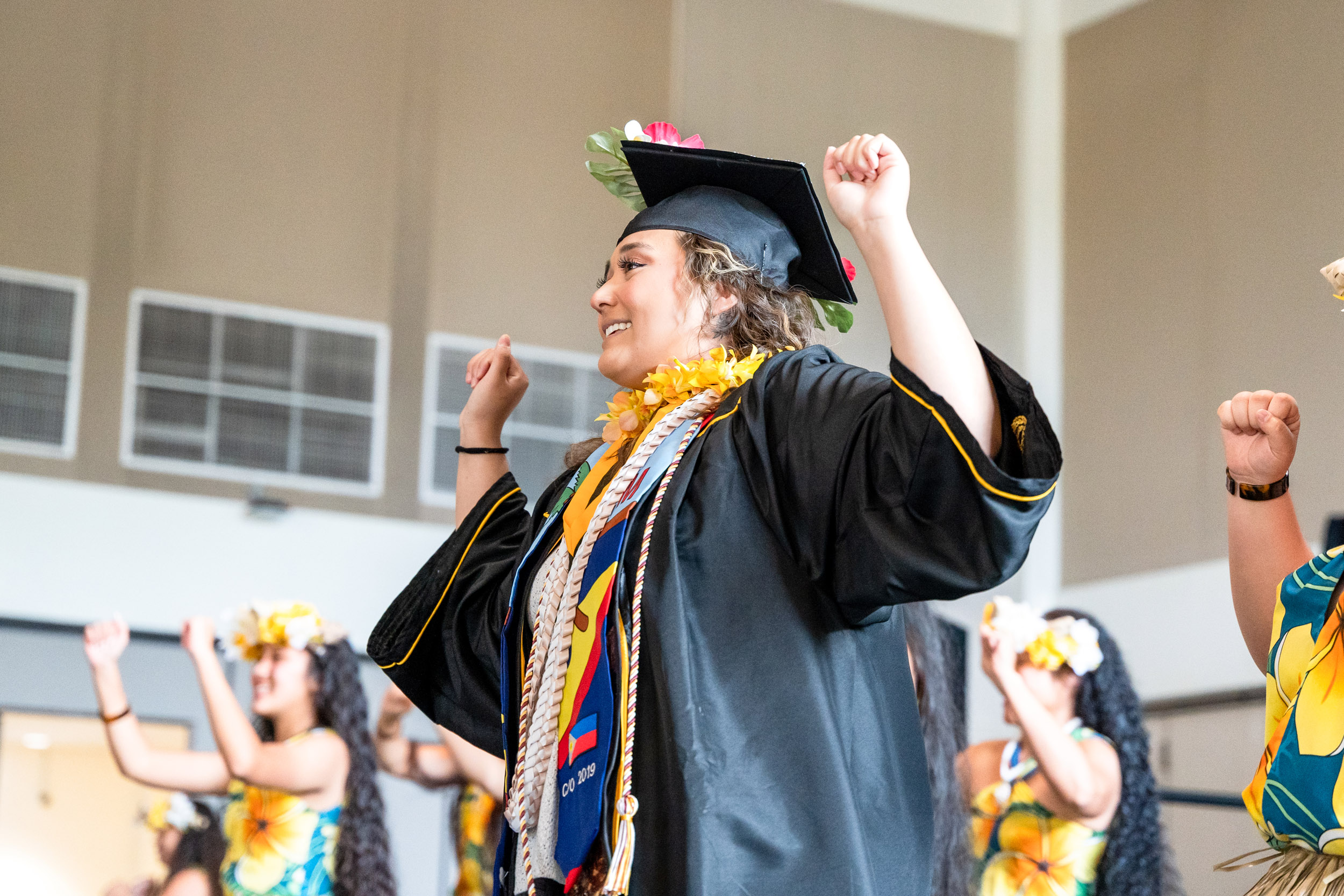 Graduate cheering